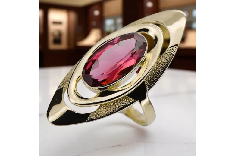 Ruby 14K Yellow gold Ring Vintage craft vrc189y